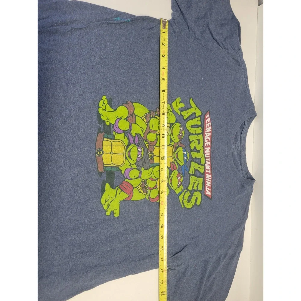 Teenage Mutant Ninja Turtles Graphic T-Shirt Mens XL Heather Blue Retro TMNT Tee